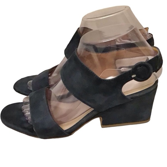 Isola Shoes - Isola Suede Sandals Blue Leather Block Heel Women’s Shoes Size 7